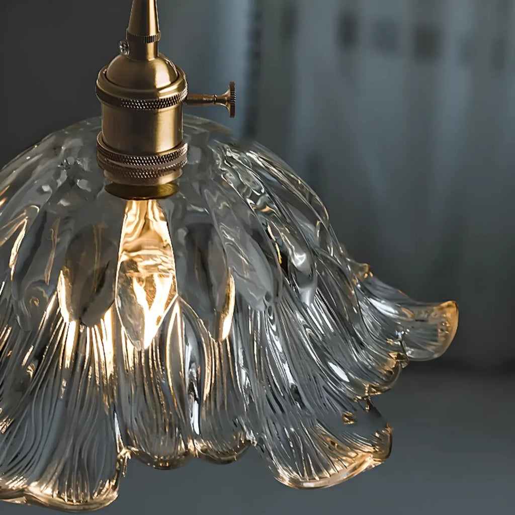 Adjustable Green Glass Pendant Light Fixture for Living Room