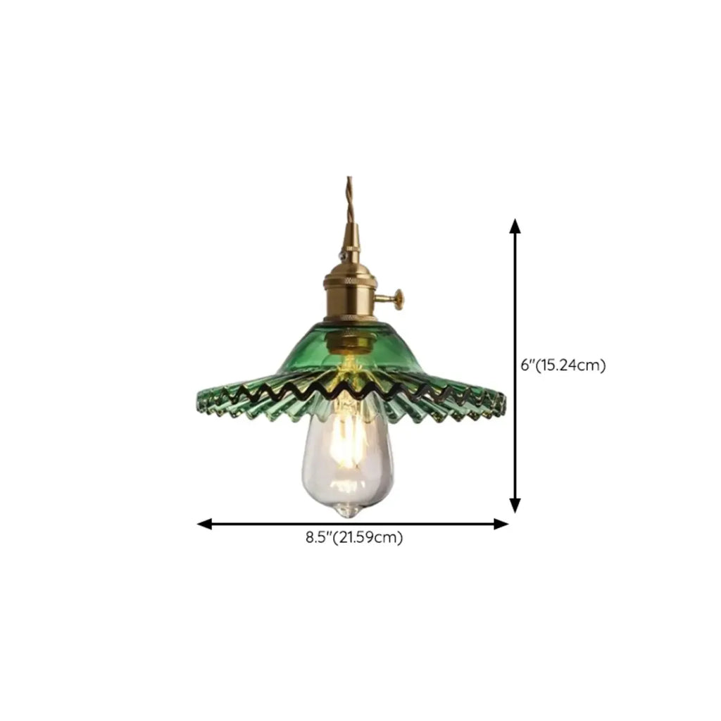 Adjustable Green Glass Pendant Light Fixture for Living Room