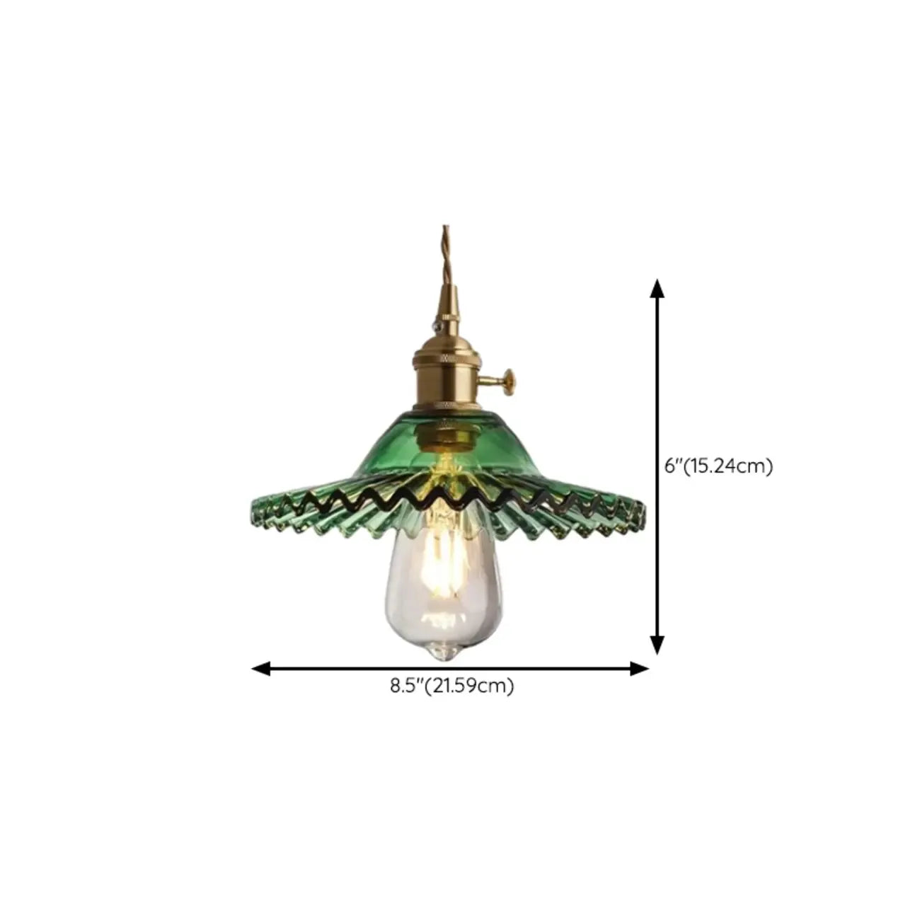 Adjustable Green Glass Pendant Light Fixture for Living Room