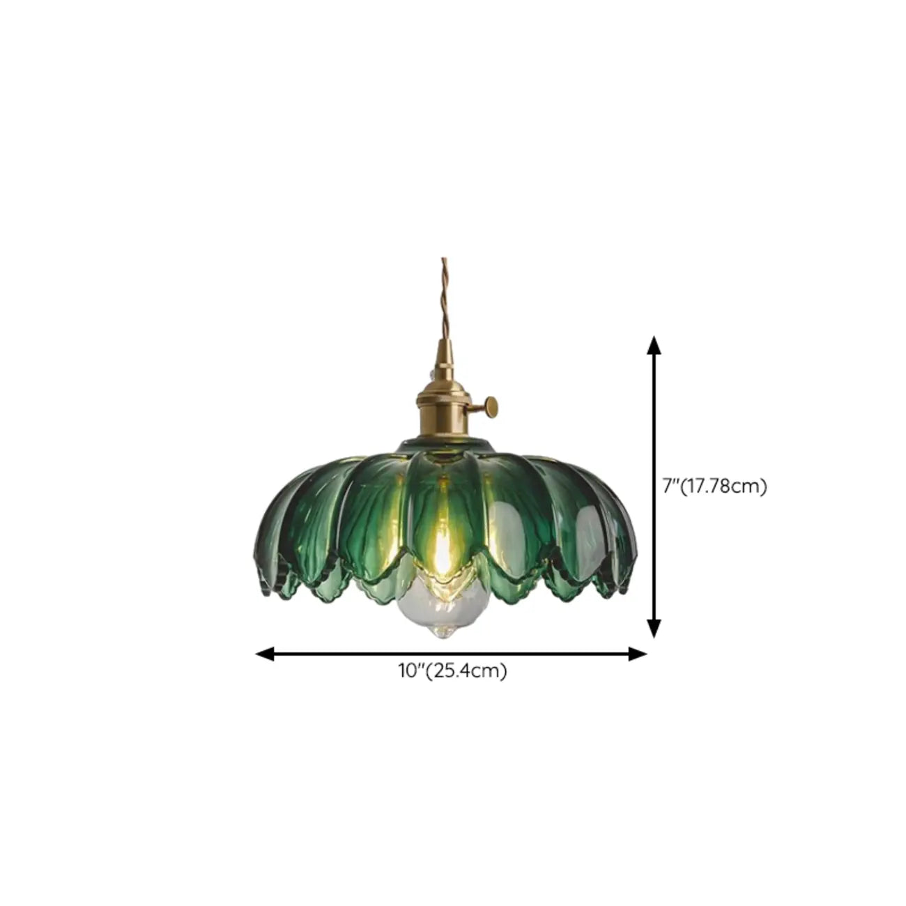 Adjustable Green Glass Pendant Light Fixture for Living Room