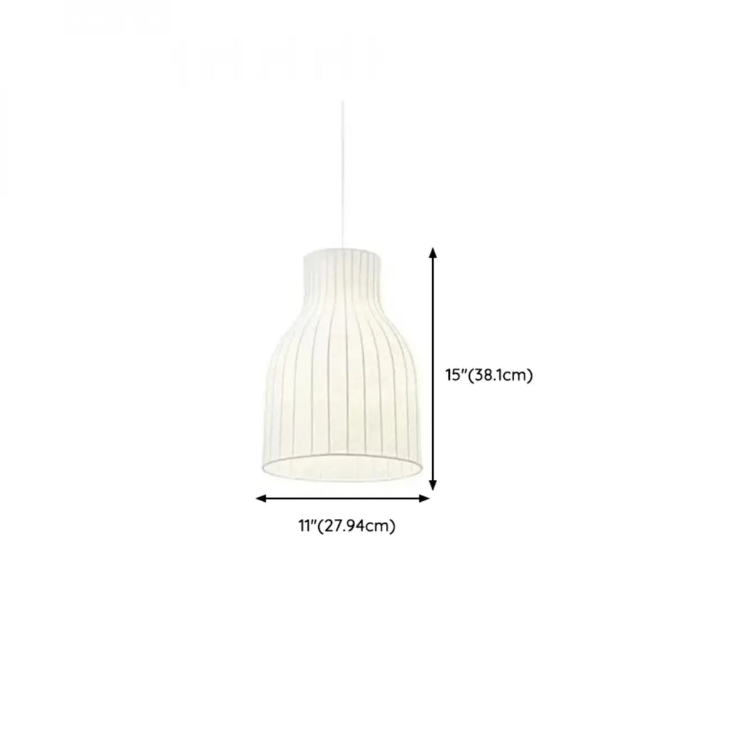 Geometric Silk Pendant Light for Bedside Adjustable Height