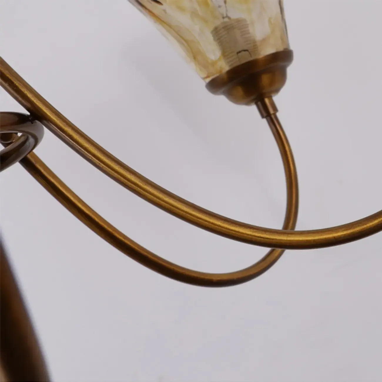 6 Lights Modern Amber Flower Glass Chandelier