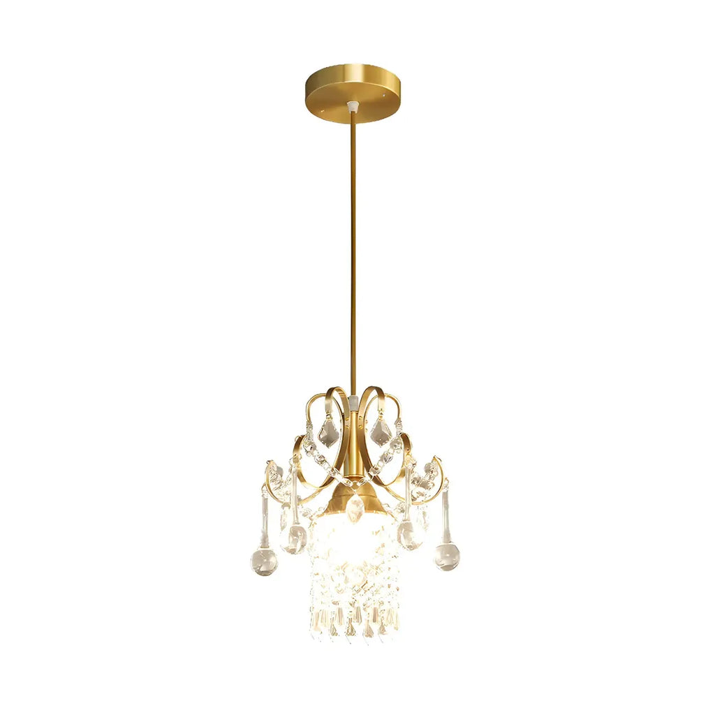 Luxury Gold Crystal Accent Pendant Light