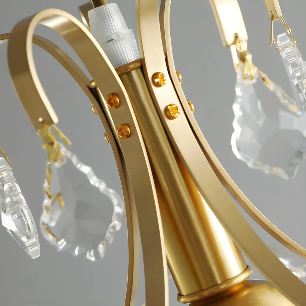 Luxury Gold Crystal Accent Pendant Light