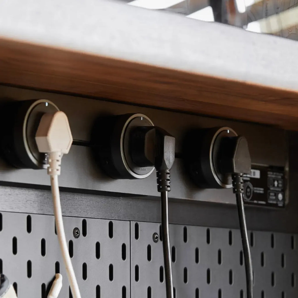 Trendy Wood Brown Slatted Doors Sideboard Pegboard Back