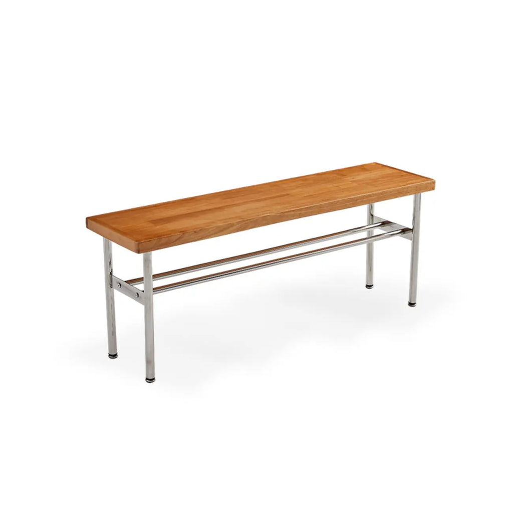 Retro Charming Rattan Metal Living Room Bench with Storage