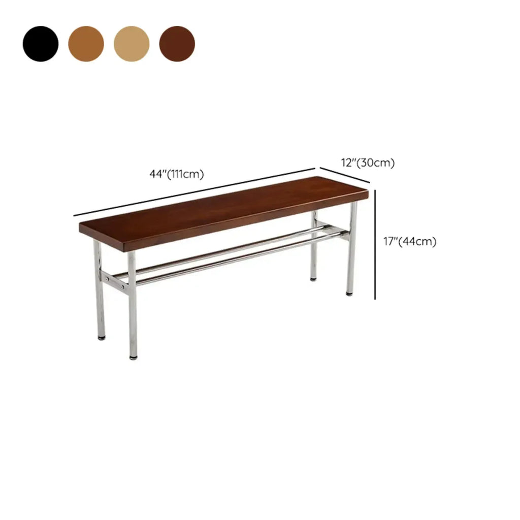 Retro Charming Rattan Metal Living Room Bench with Storage