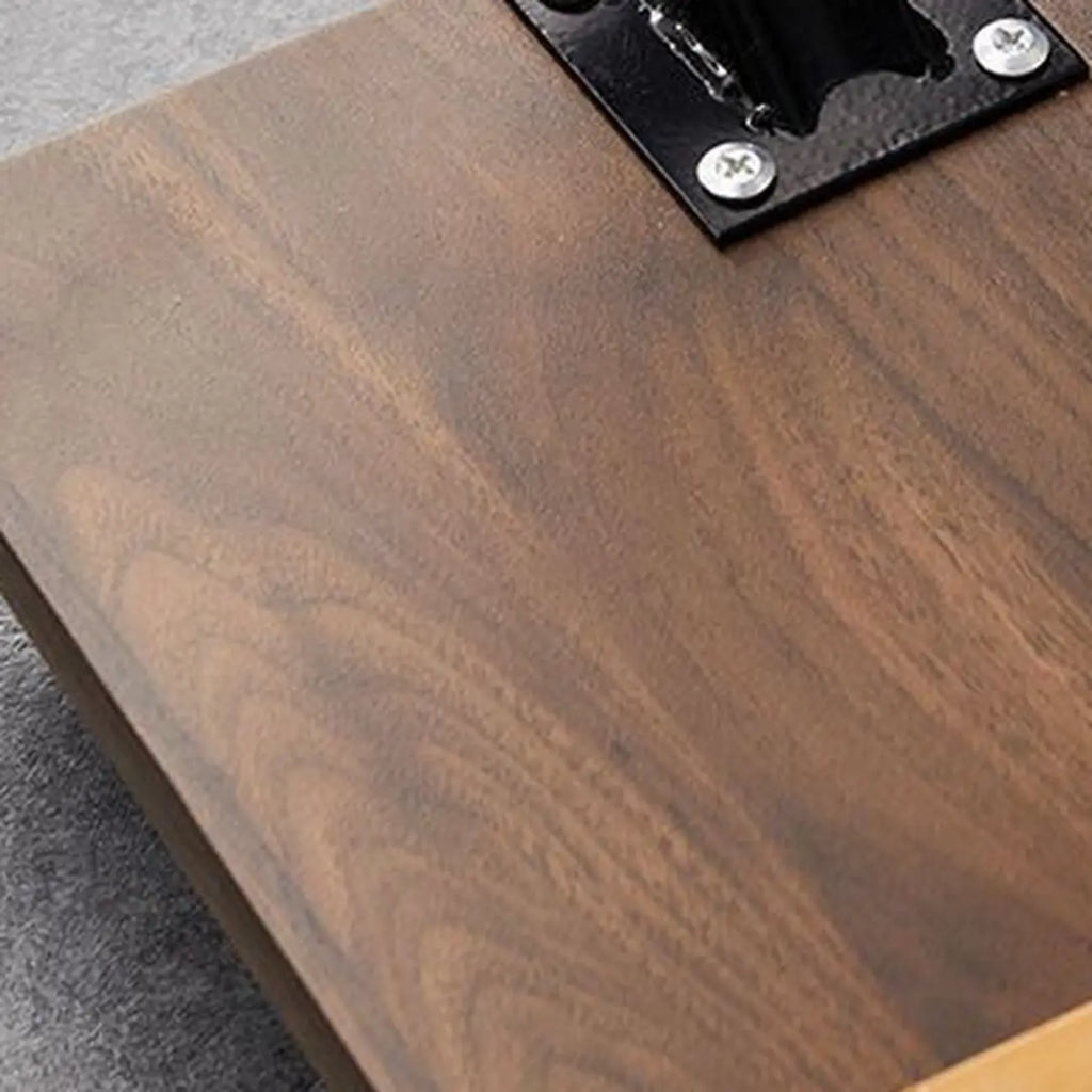 Adjustable Round Wood C-Shaped Wheel Side Table