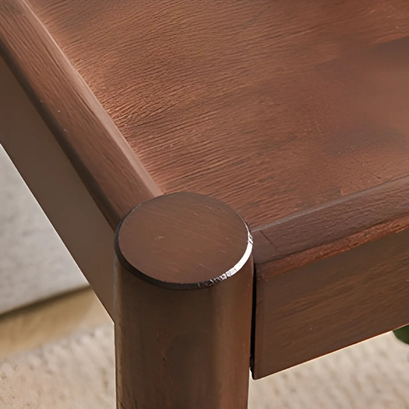 Minimalist Brown 2-Tier Tray Top Wooden End Table with Rollers