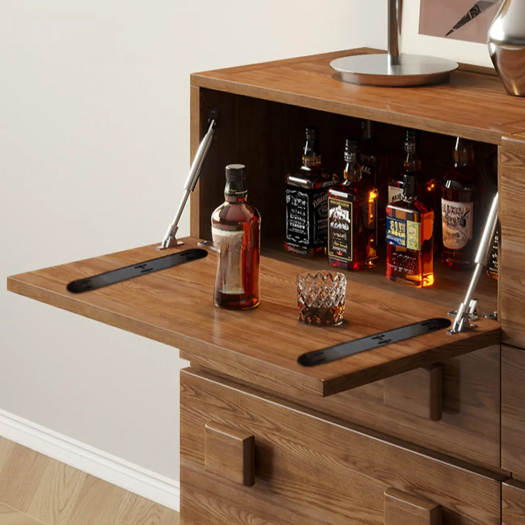 Drop-down Wood Chest Of Drawers Cabinet