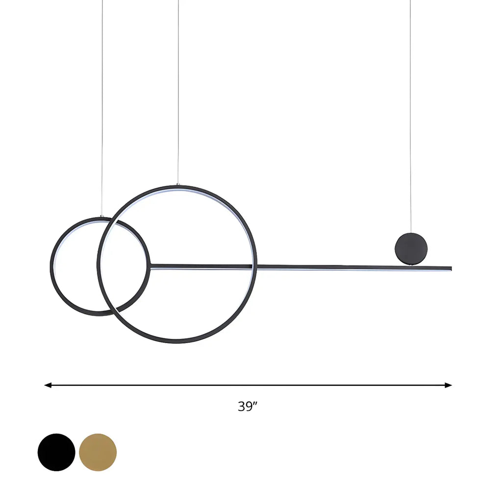 Large Gold Circular LED Island Pendant Light for Kitchen