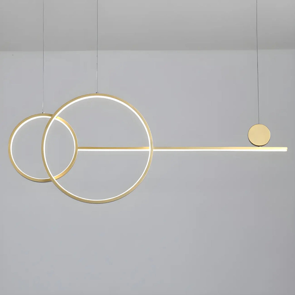 Large Gold Circular LED Island Pendant Light for Kitchen