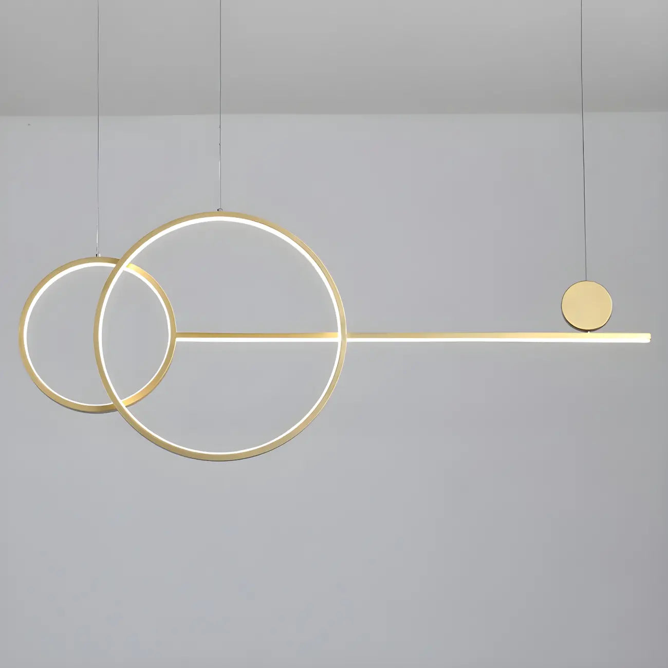 Large Gold Circular LED Island Pendant Light for Kitchen