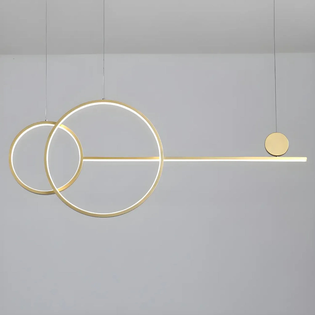 Large Gold Circular LED Island Pendant Light for Kitchen