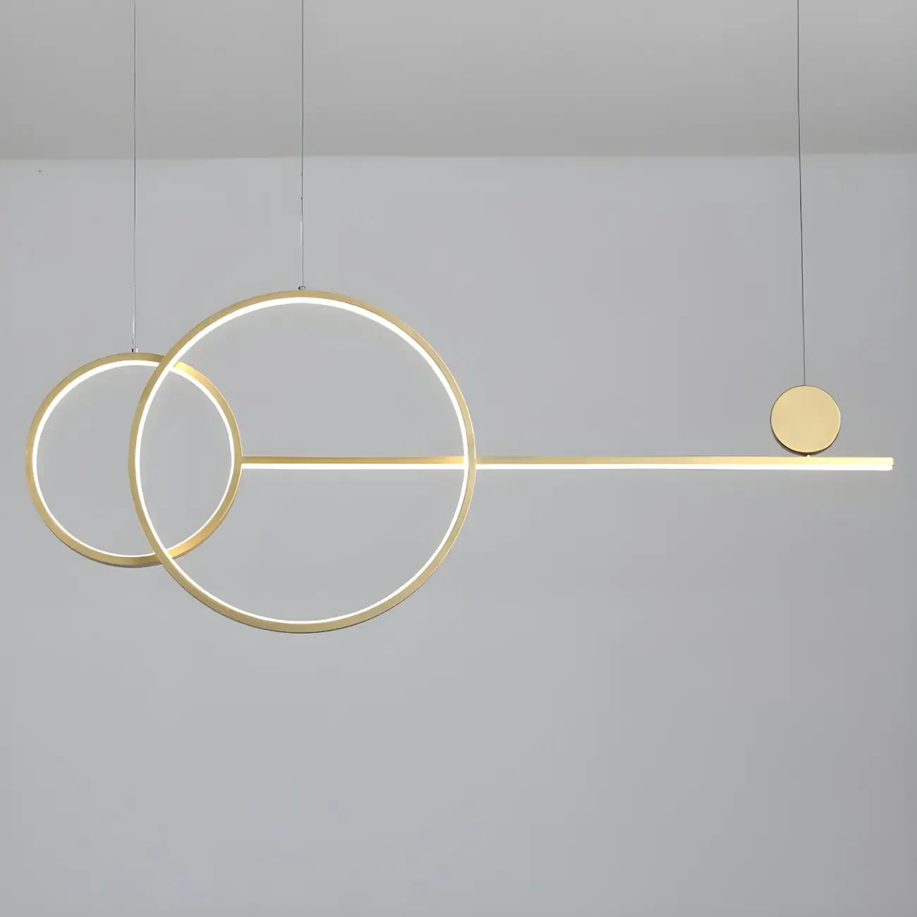 Large Gold Circular LED Island Pendant Light for Kitchen