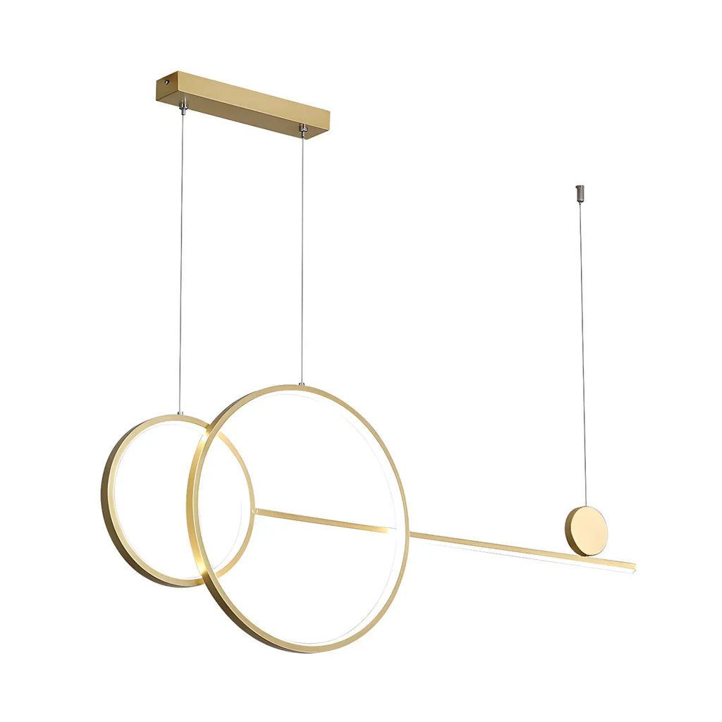 Large Gold Circular LED Island Pendant Light for Kitchen