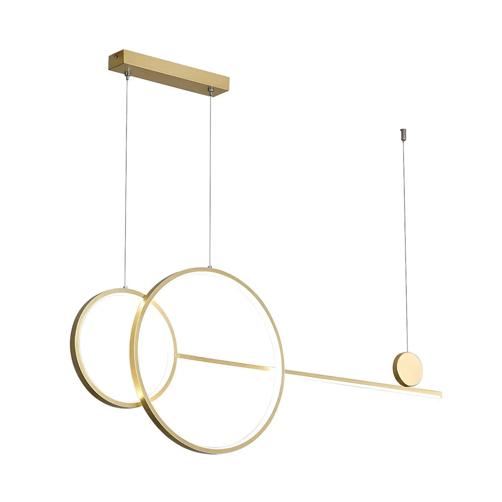 Large Gold Circular LED Island Pendant Light for Kitchen