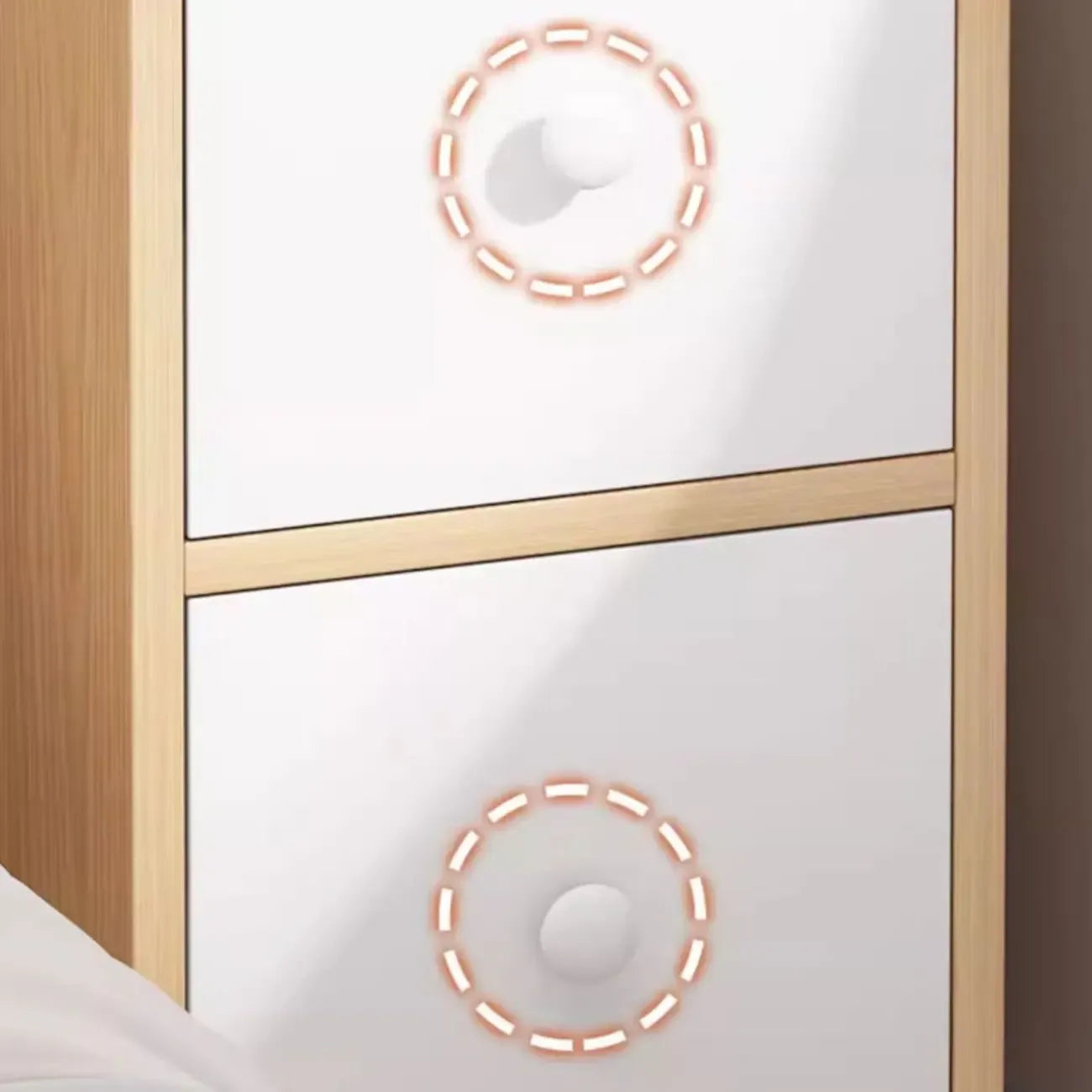 Natural Finish Casual Engineered Wood 3 Drawer Nightstand