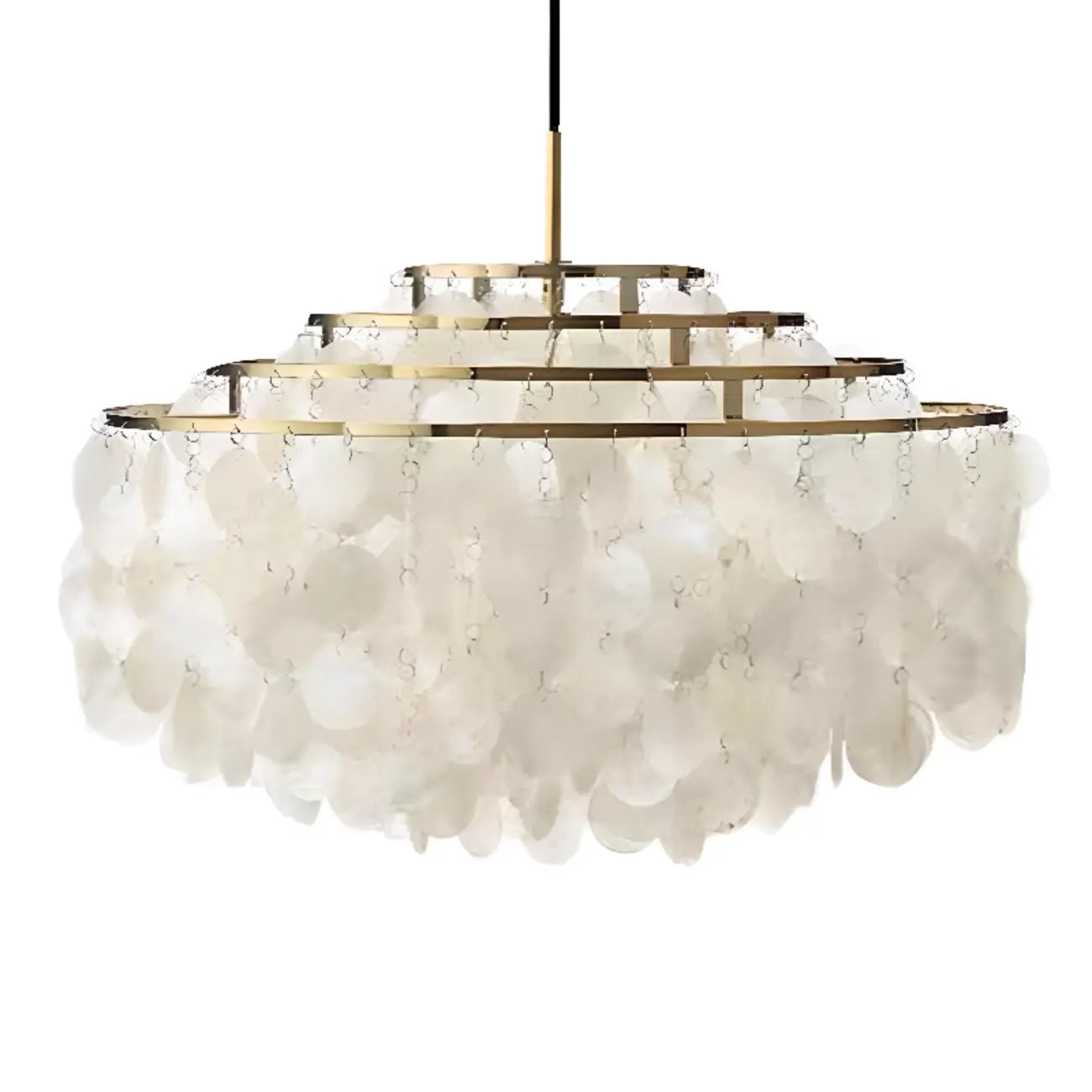 Retro Metal Coppery Tiered Shell Wind Chimes Chandelier