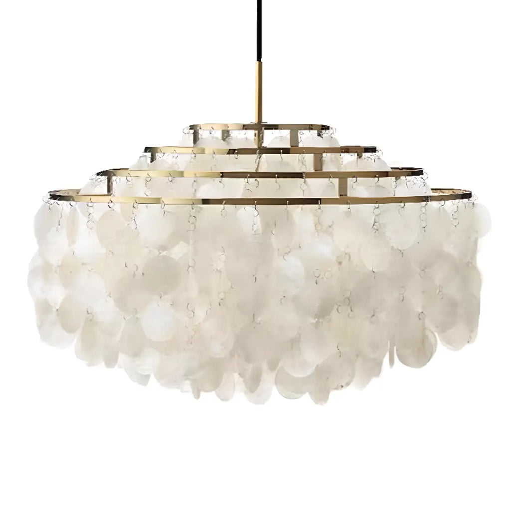 Retro Metal Coppery Tiered Shell Wind Chimes Chandelier