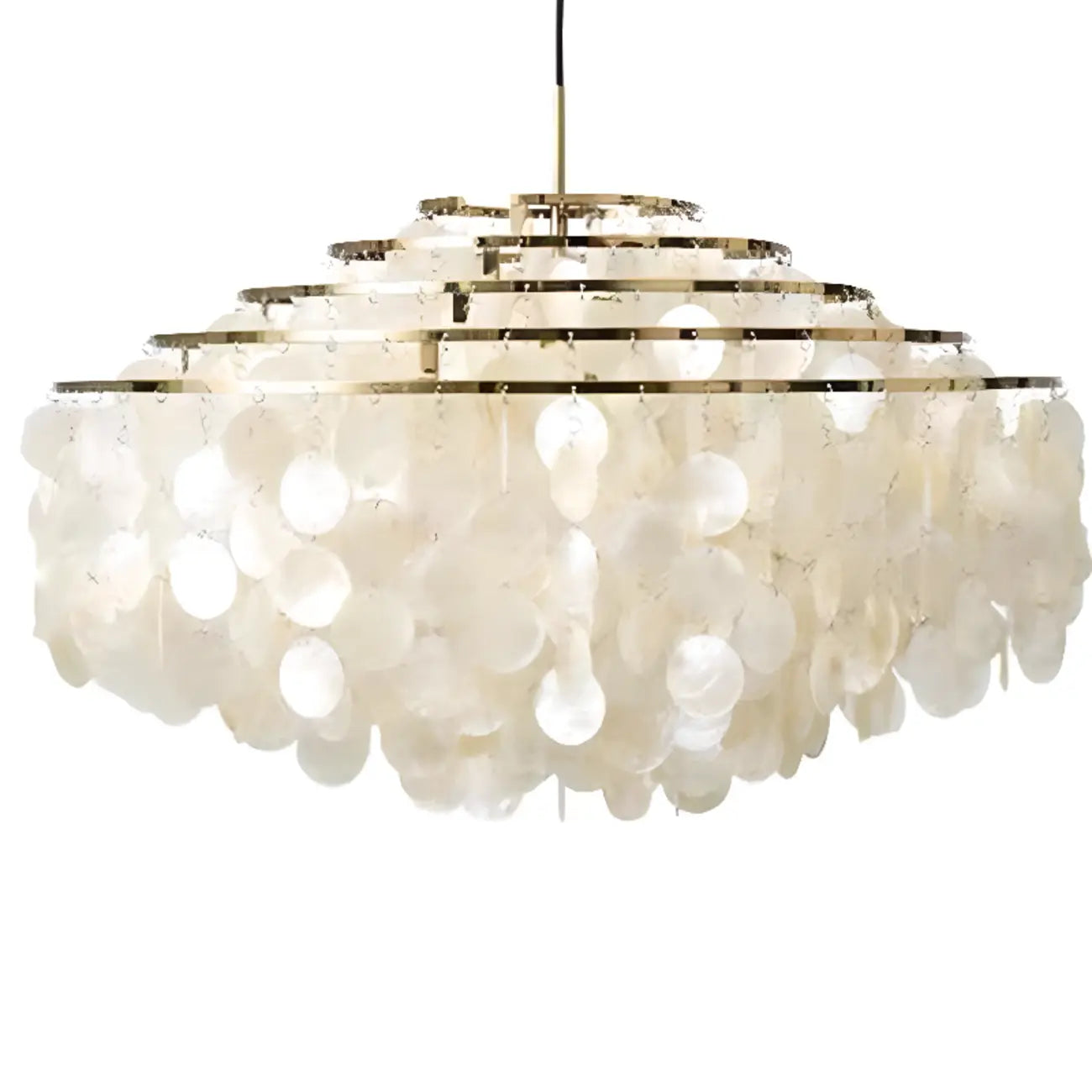 Retro Metal Coppery Tiered Shell Wind Chimes Chandelier