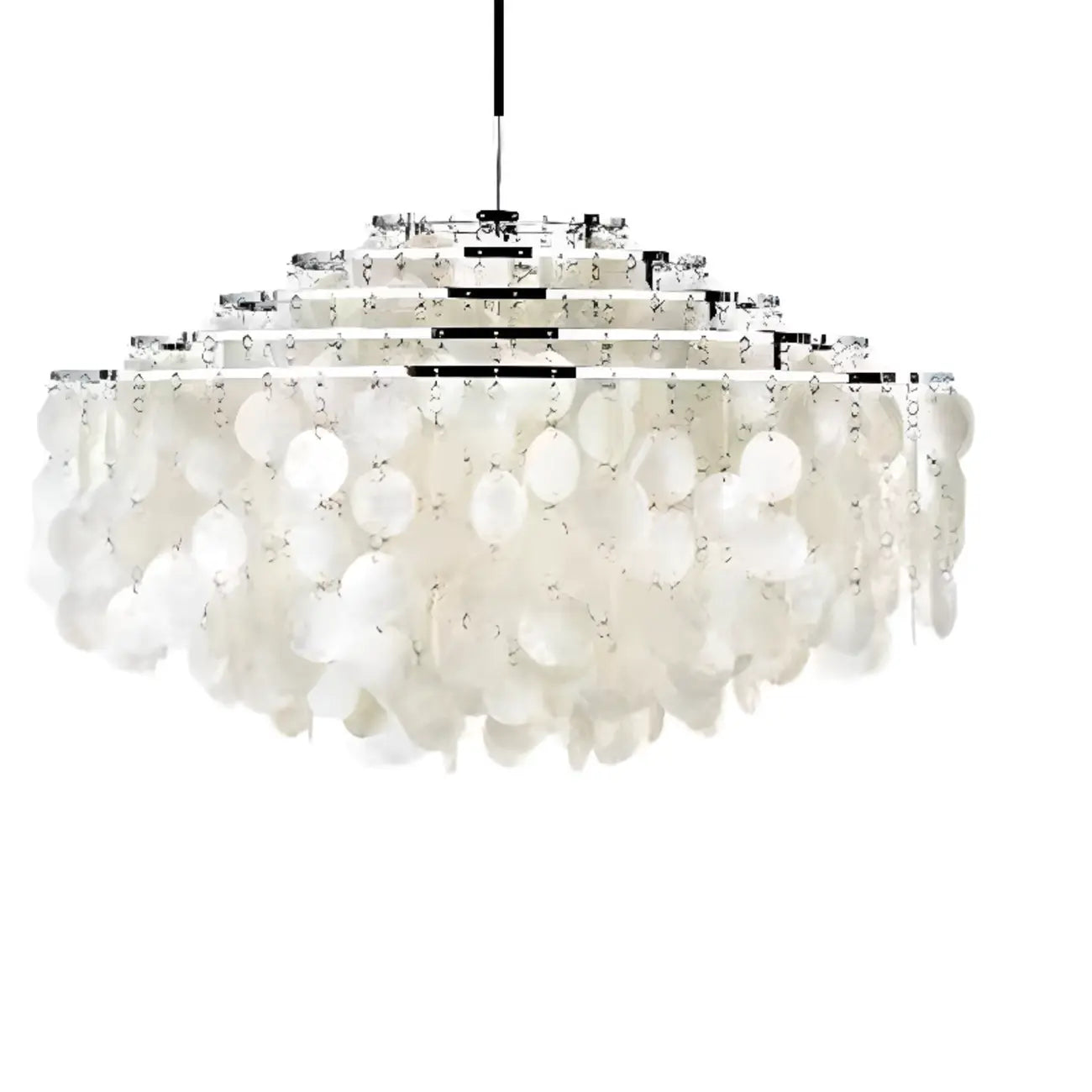 Retro Metal Coppery Tiered Shell Wind Chimes Chandelier