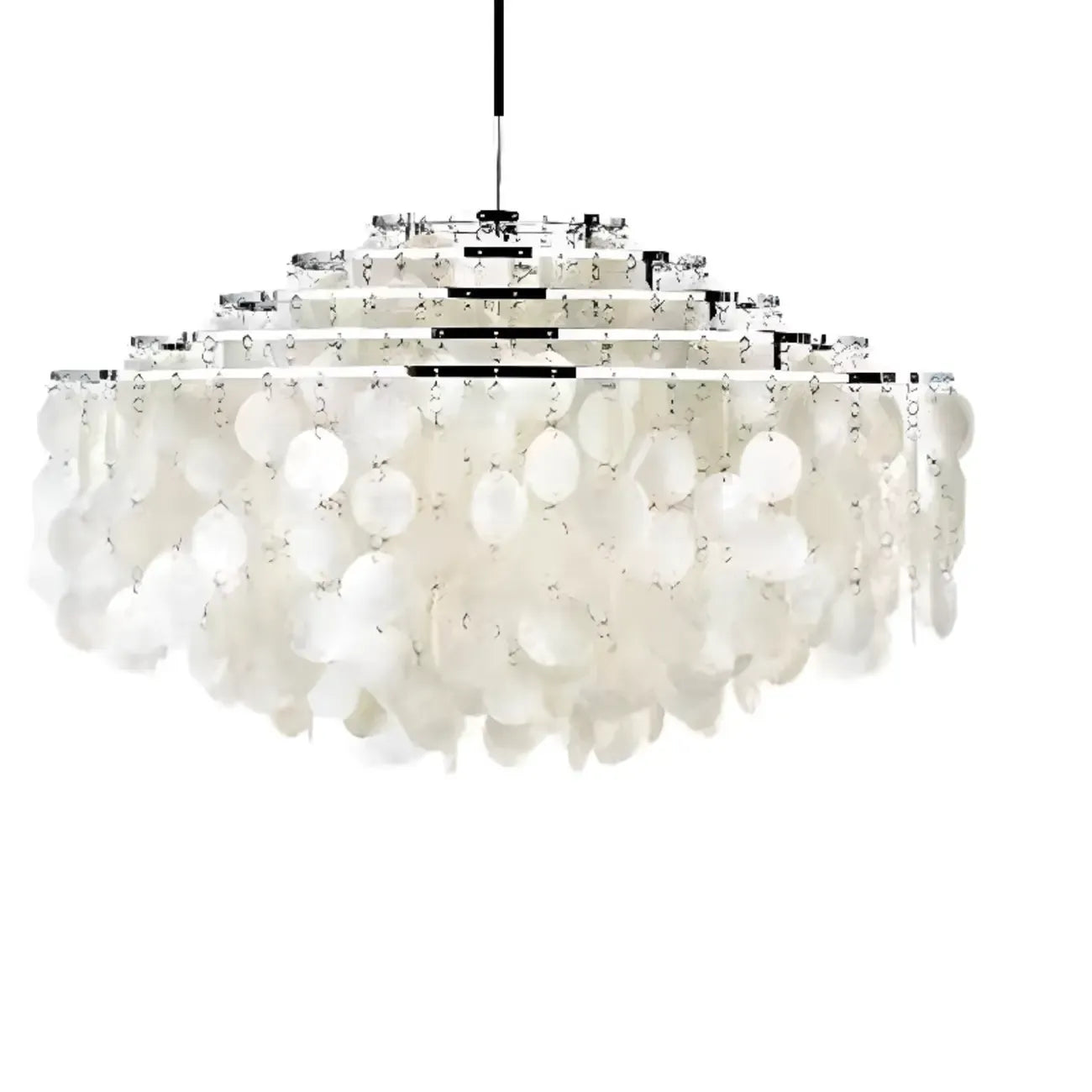 Retro Metal Coppery Tiered Shell Wind Chimes Chandelier