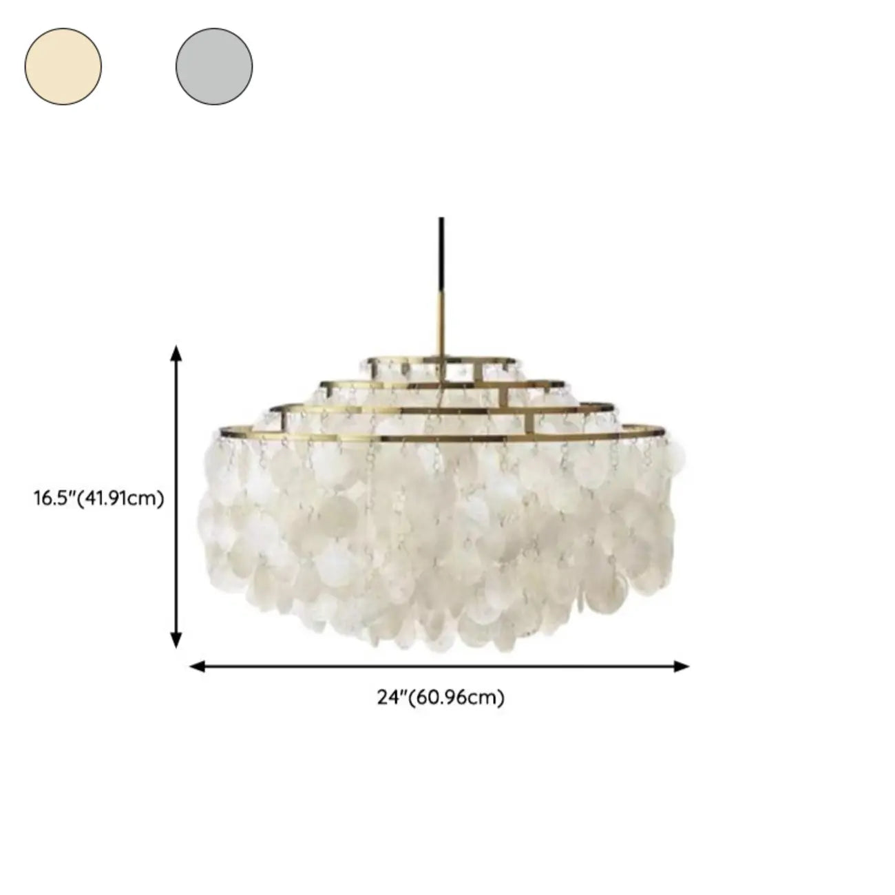 Retro Metal Coppery Tiered Shell Wind Chimes Chandelier