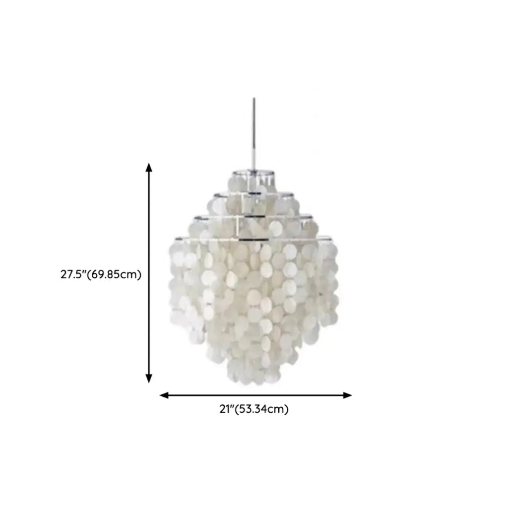 Retro Metal Coppery Tiered Shell Wind Chimes Chandelier