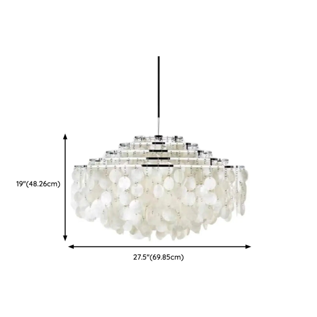 Retro Metal Coppery Tiered Shell Wind Chimes Chandelier