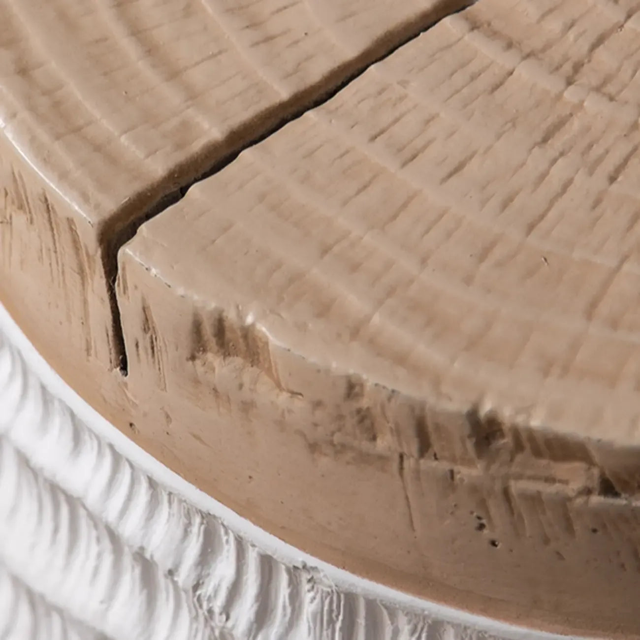 Elegant Drum Design White Wooden Side Table