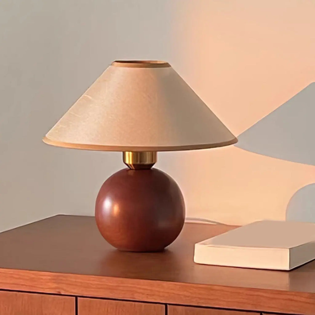 Modern Umbrella Shade Fabric LED Table Lamp for Bedroom