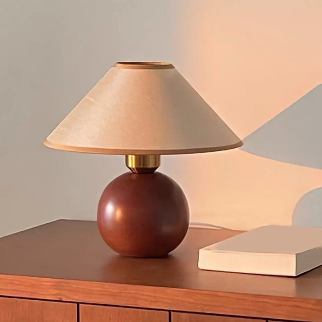 Modern Umbrella Shade Fabric LED Table Lamp for Bedroom