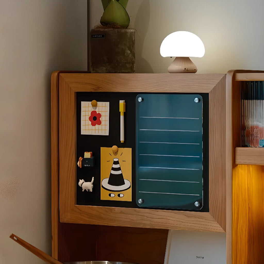 Modern Wood Sideboard with Cabinets and Stone Top