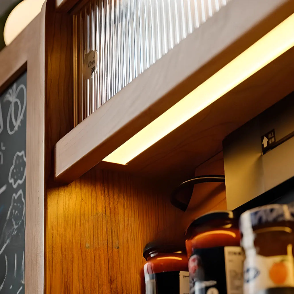 Modern Wood Sideboard with Cabinets and Stone Top