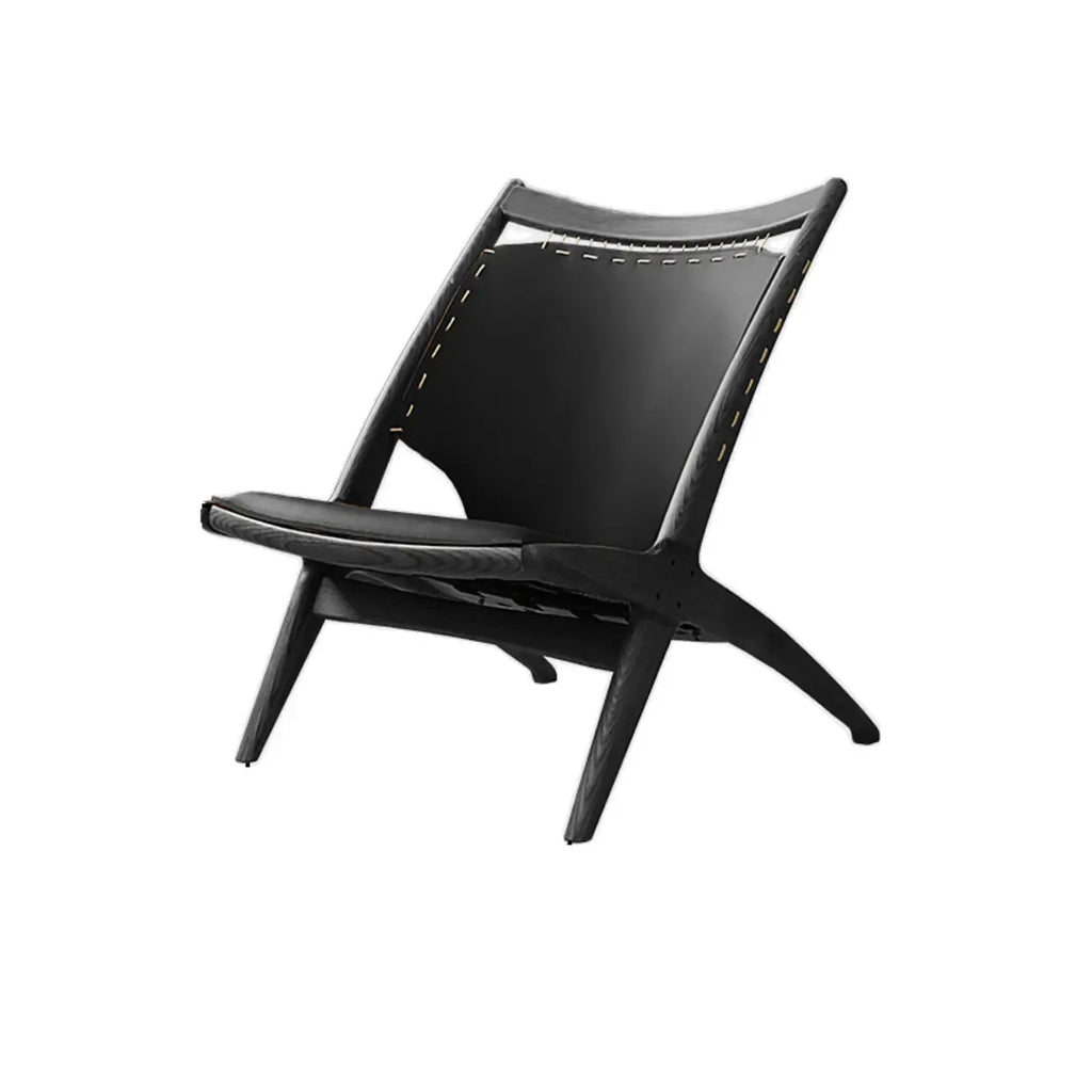 Minimalist Brown Saddle Leather Armchair Living Room