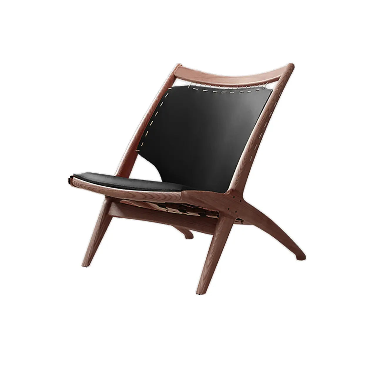 Minimalist Brown Saddle Leather Armchair Living Room