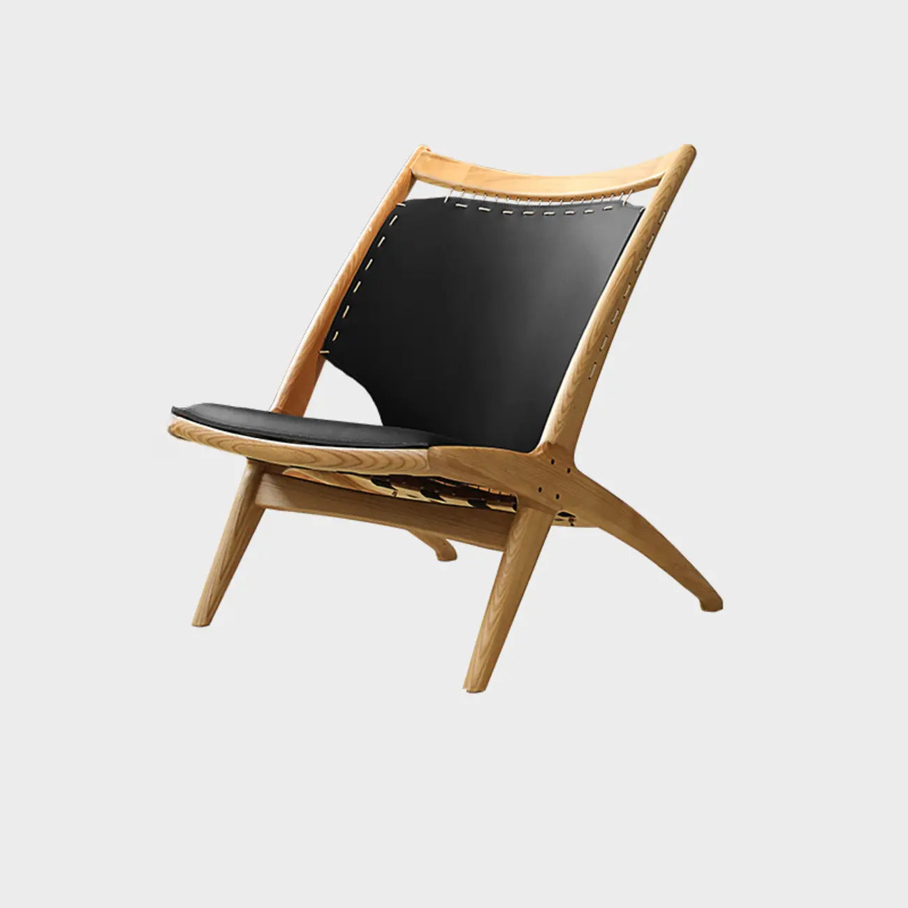 Minimalist Brown Saddle Leather Armchair Living Room