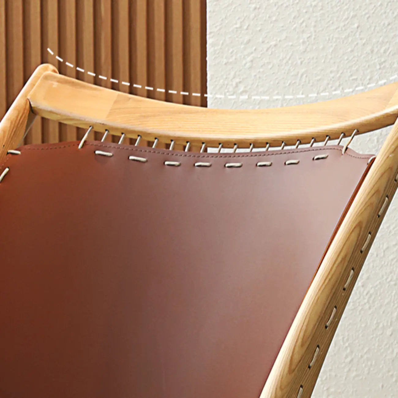 Minimalist Brown Saddle Leather Armchair Living Room