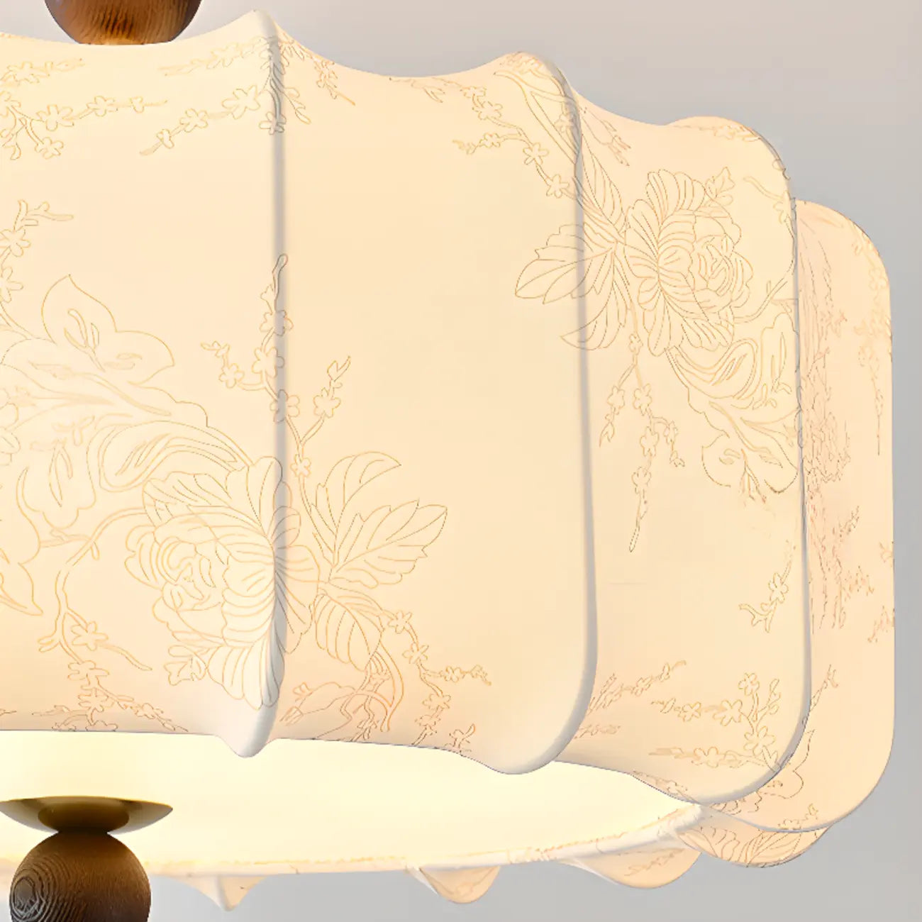 White Fabric Drum Contemporary Pendant Chandelier Light