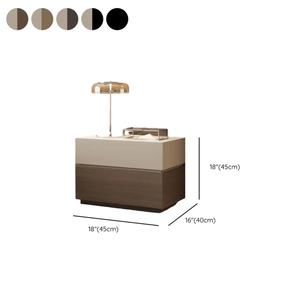 Elegant 2-tier Bedroom Wooden Nightstand With Drawers
