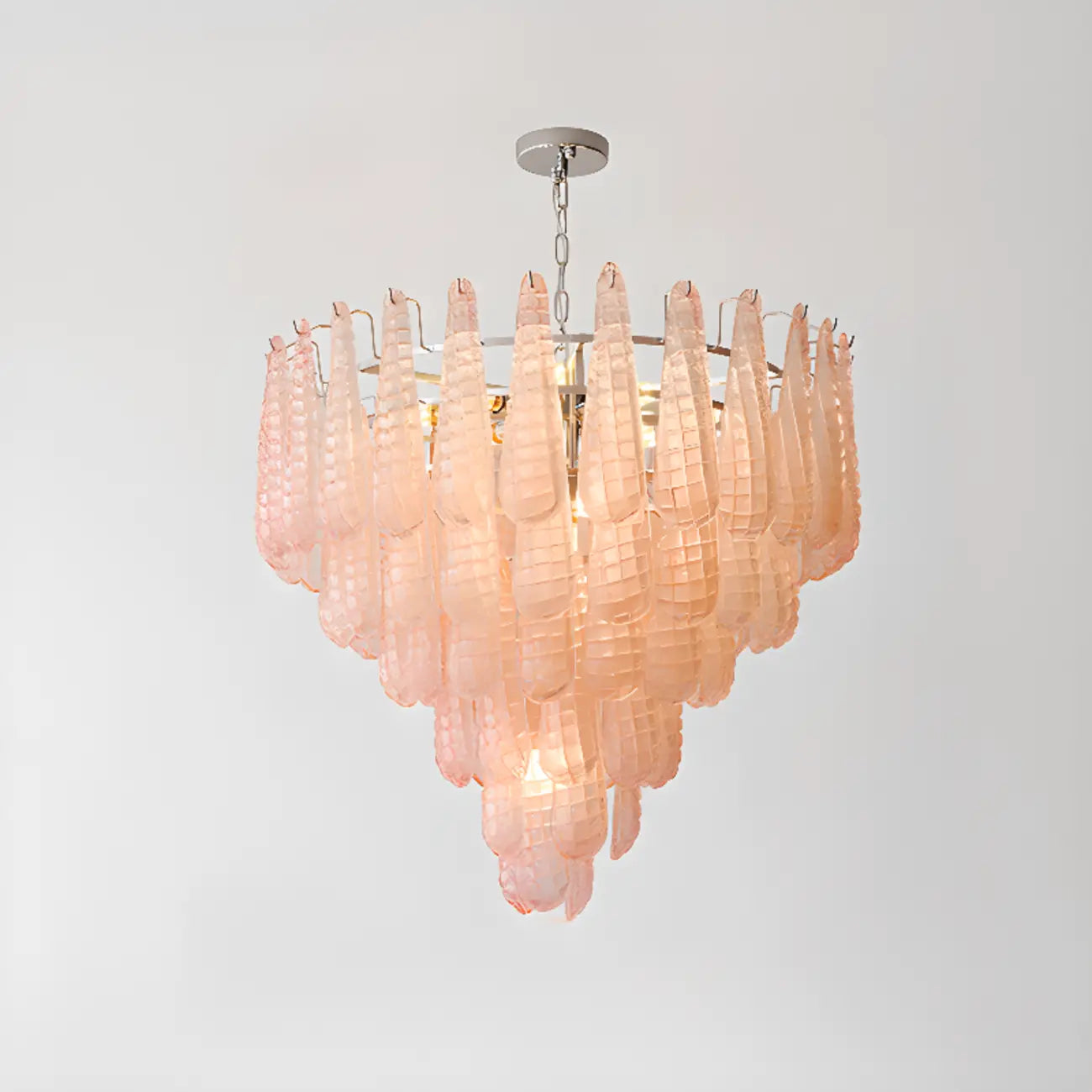 White Crystal Teardrop Glass Modern Chandelier