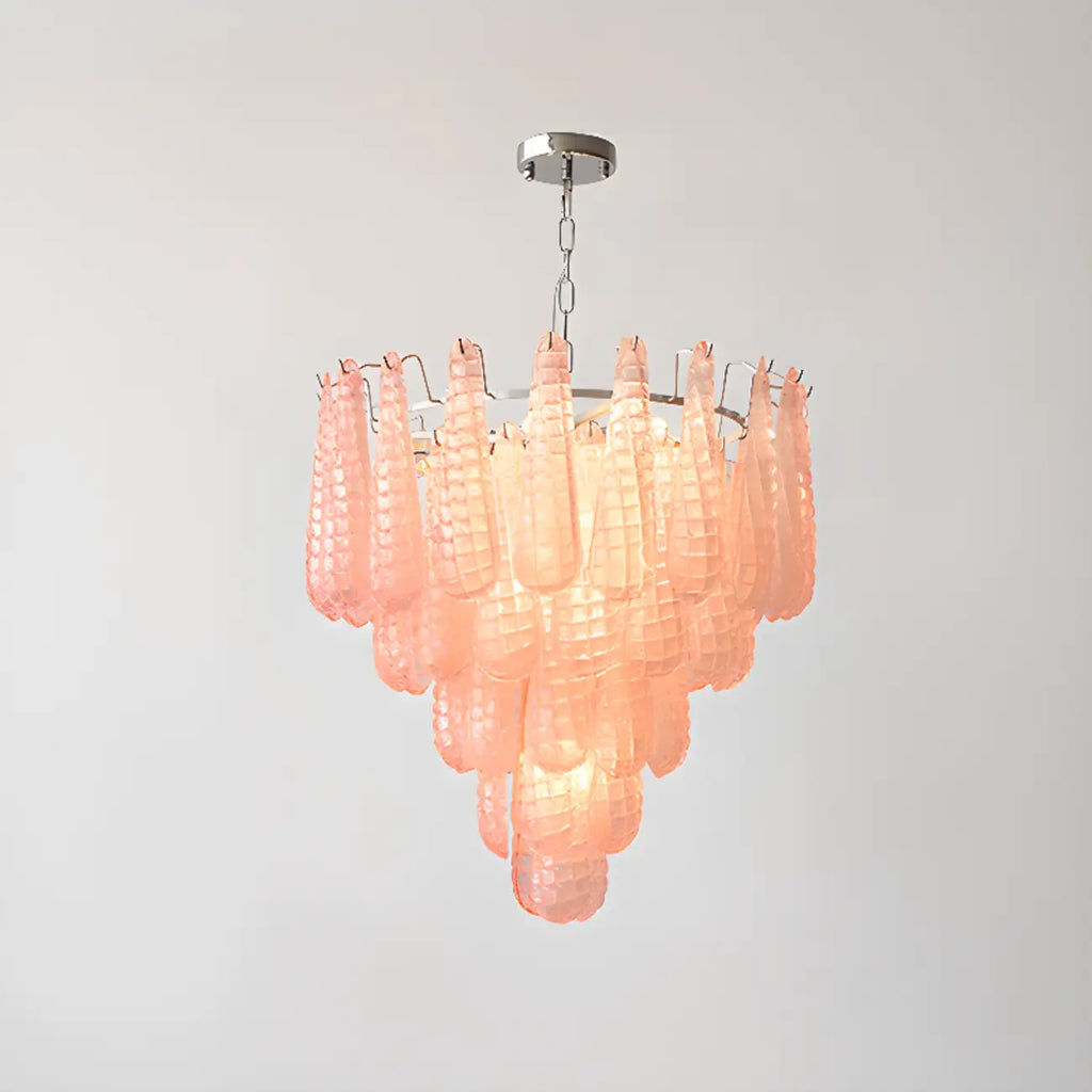 White Crystal Teardrop Glass Modern Chandelier