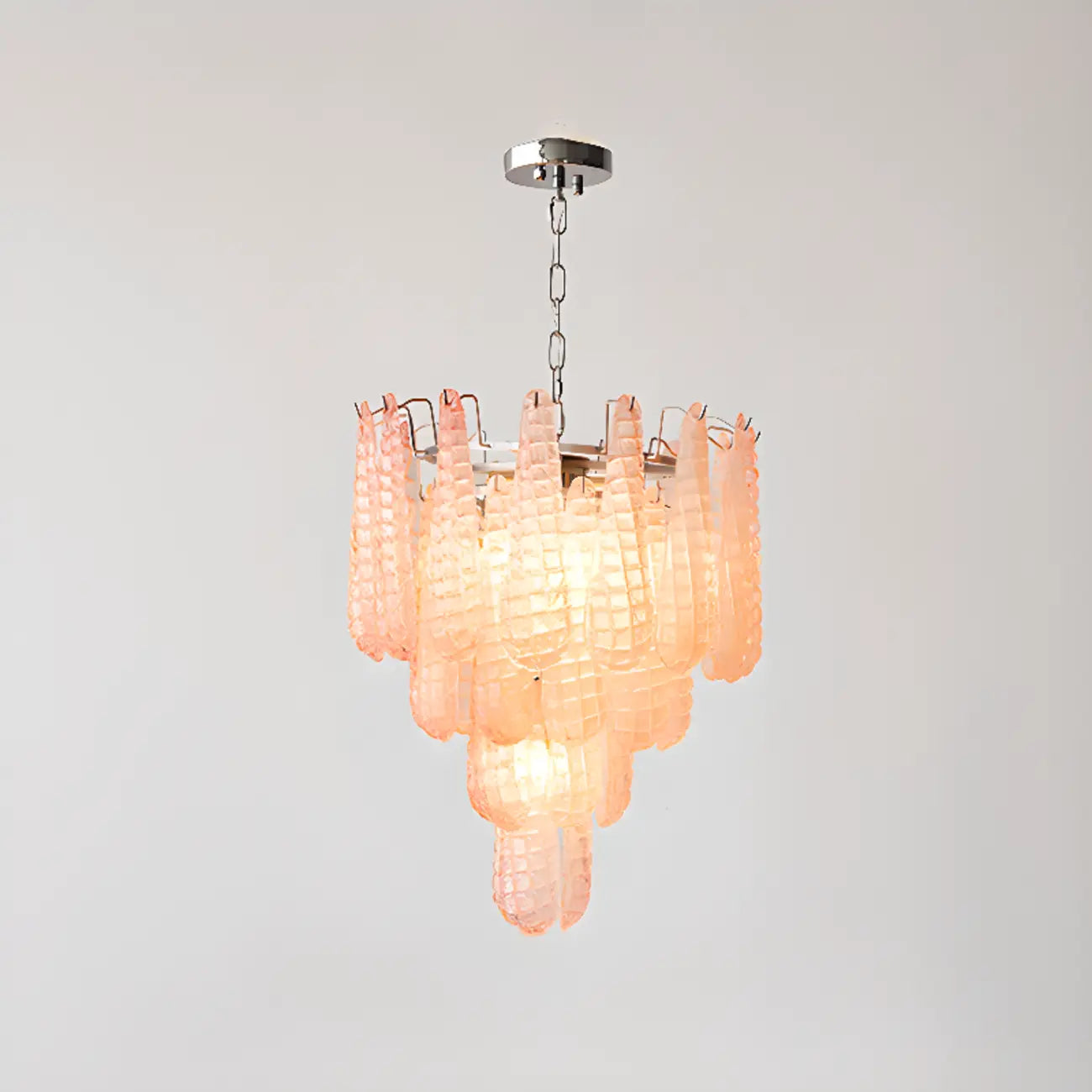 White Crystal Teardrop Glass Modern Chandelier