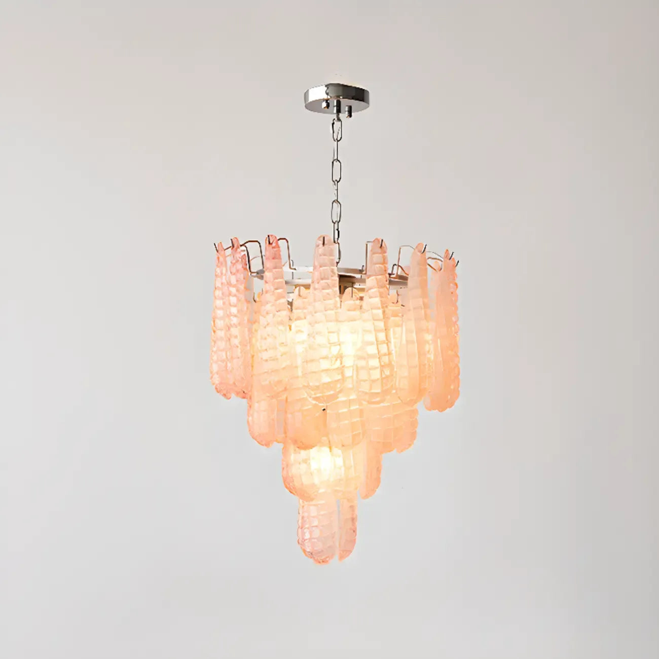 White Crystal Teardrop Glass Modern Chandelier