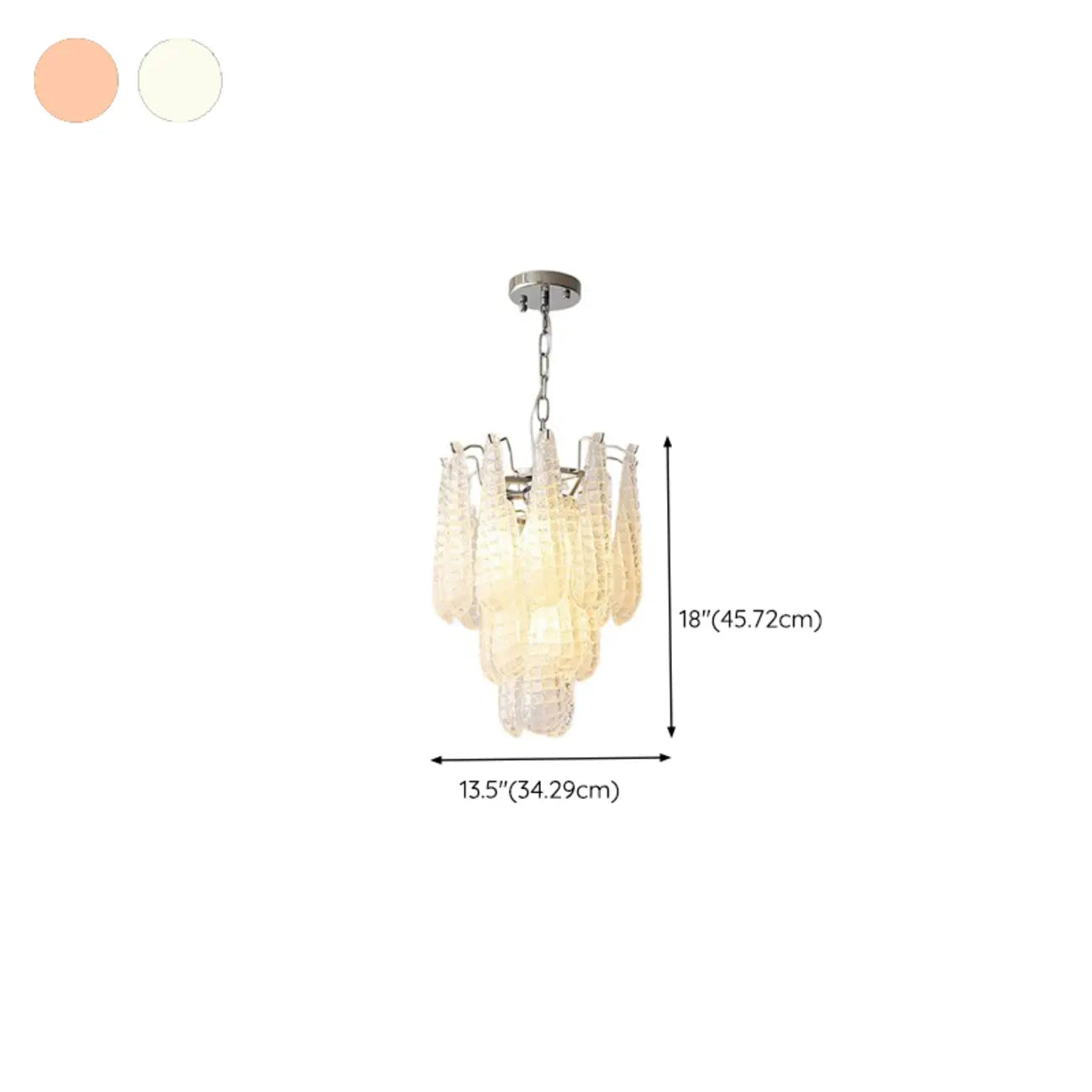 White Crystal Teardrop Glass Modern Chandelier