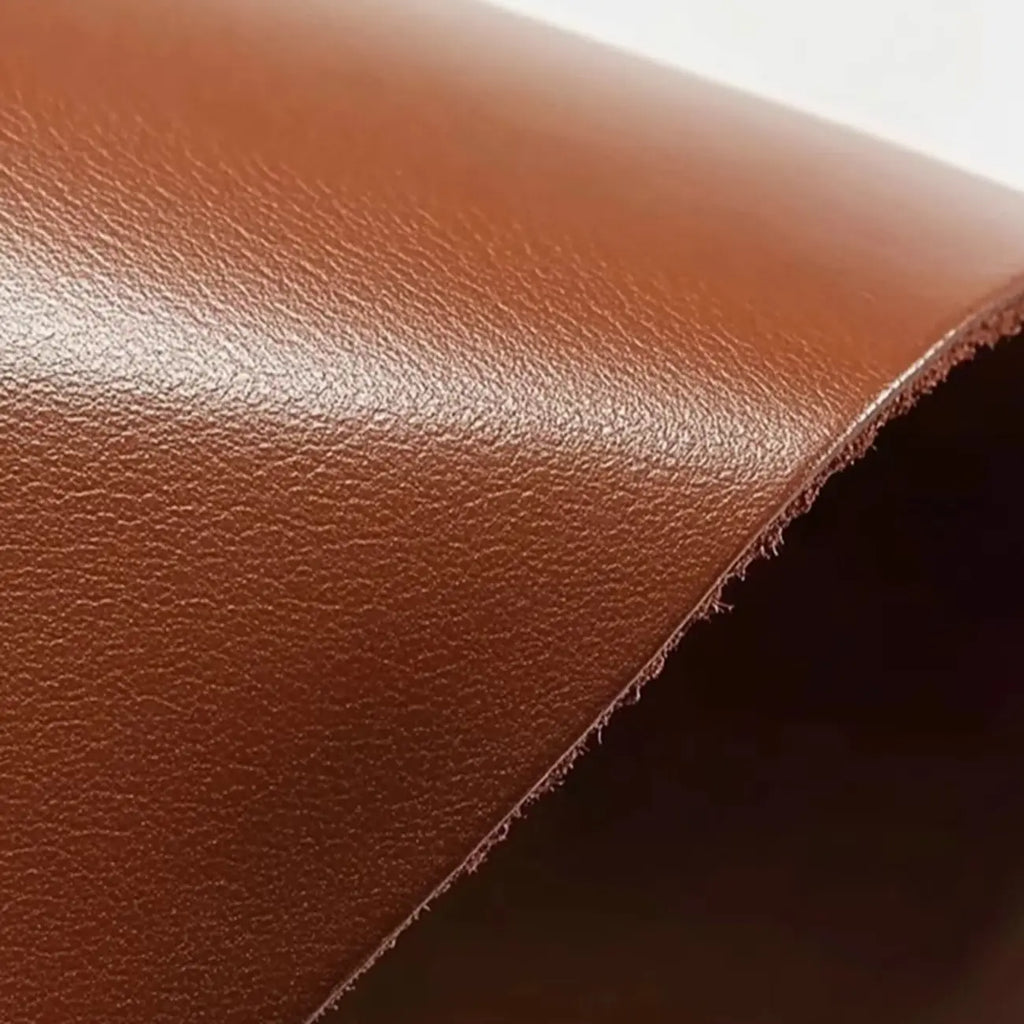 Brown Genuine Leather High Back Armrest Accent Chair