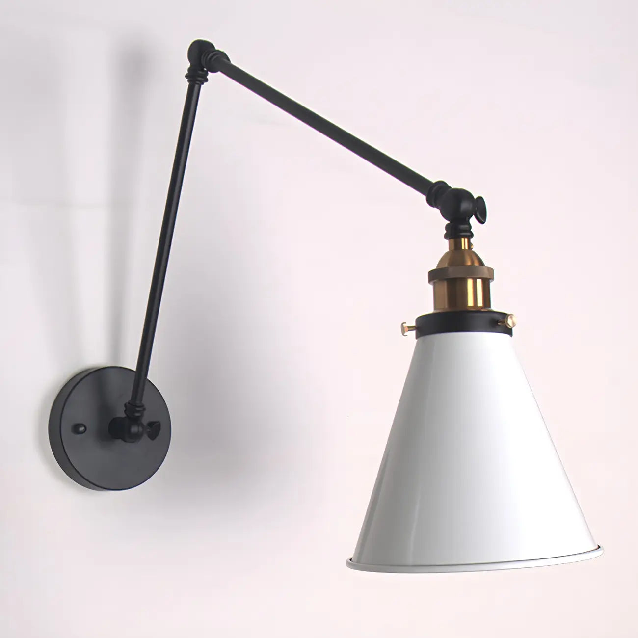 Modern Metal Tapered Swing Arm Wall Light