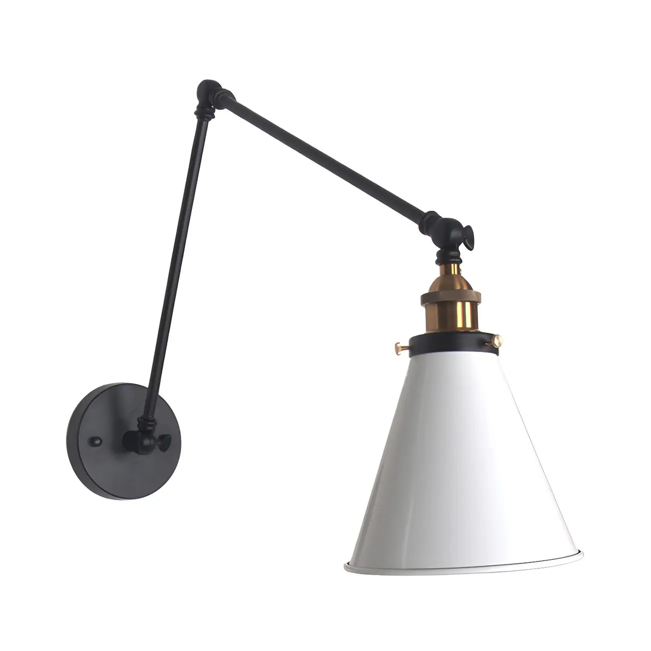 Modern Metal Tapered Swing Arm Wall Light