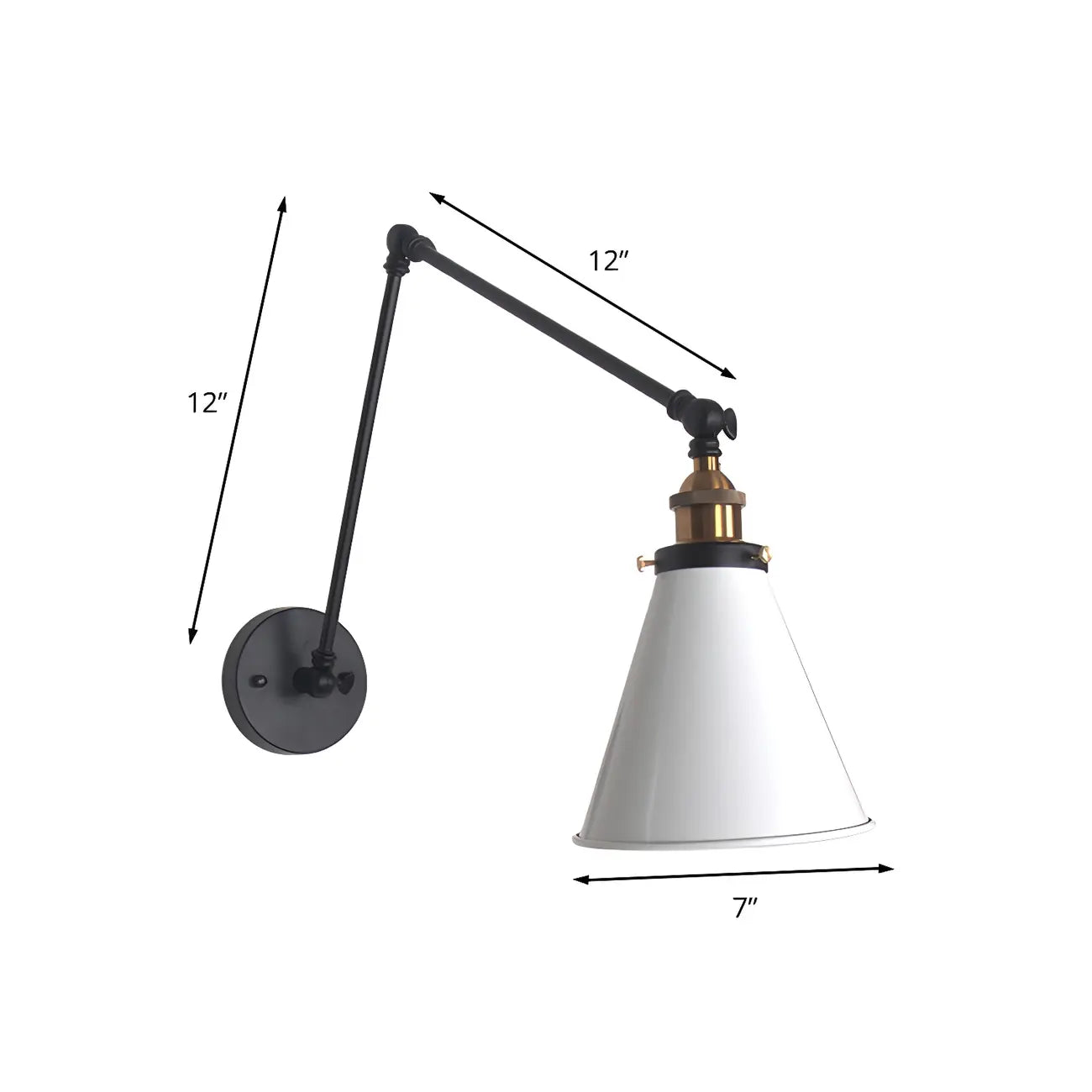 Modern Metal Tapered Swing Arm Wall Light